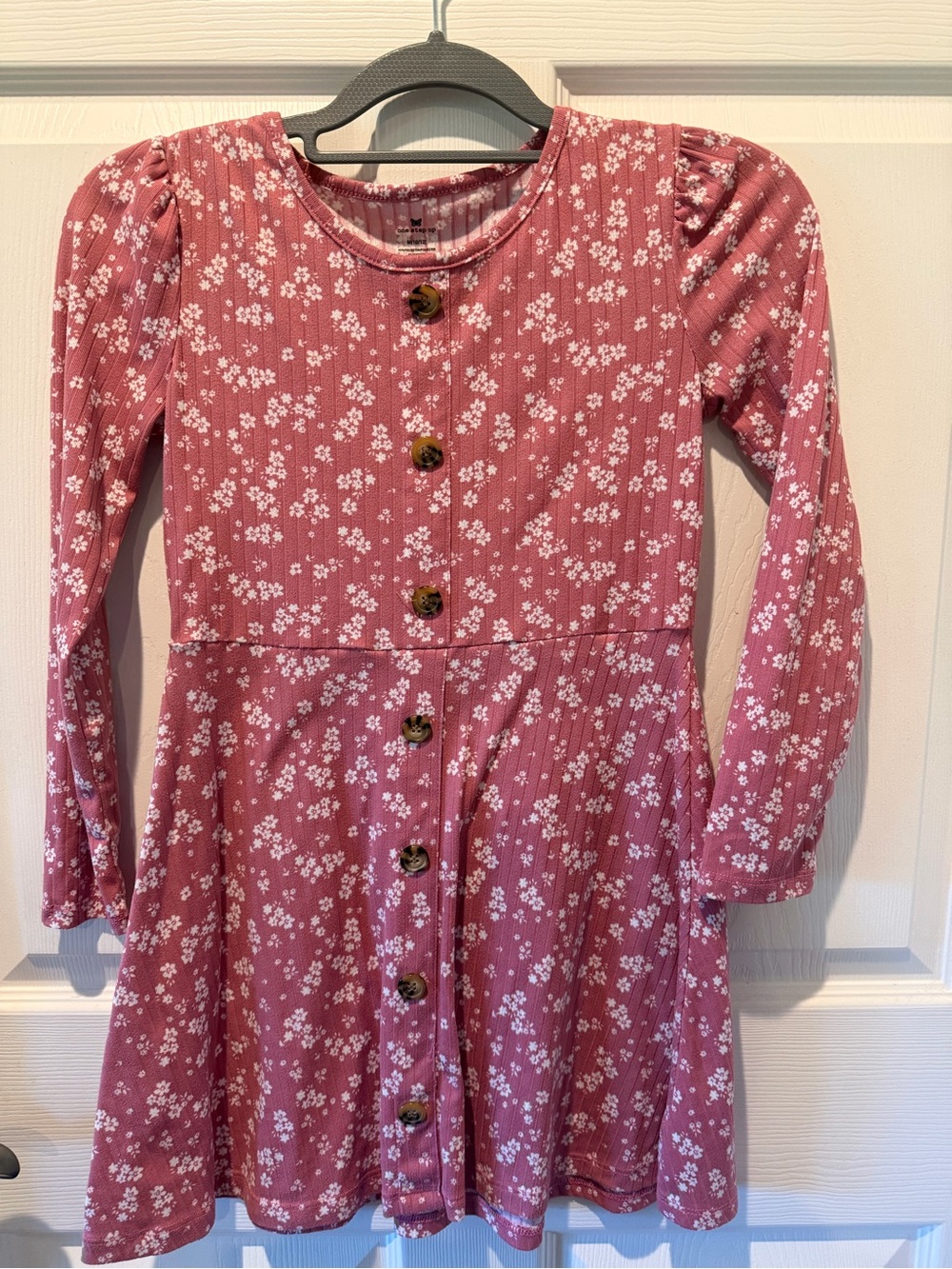 One Step Ahead Dusty Rose Floral Button-Front Dress
